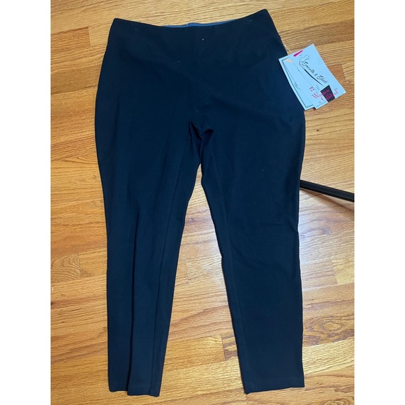 Women with Control Pants - Women with Control Renee Greenstein Black Tummy Control Pull On Pants MP Petite
